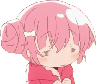 ☺️ ragazza anime, capelli rosa, carina, cartone animato, chibi, kawaii, personaggio telegram sticker
