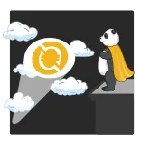 ☁️ 팬더, 슈퍼히어로, 구름, 심볼, 망토 telegram sticker