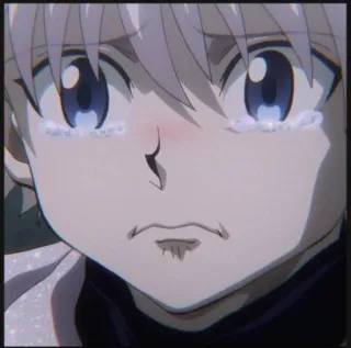 💞 Killua Hunter x Hunter Anime, Ragazzo, Piangere, Triste, Killua, Hunter x Hunter telegram sticker