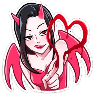 ❤️ дьявол, кровь, аниме, демон, хэллоуин, сердце telegram sticker