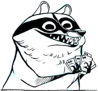 💵 raccoon, money, cartoon, animal, dollars, gambling telegram sticker