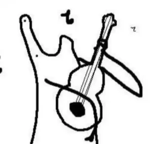 🪵 monigote, guitarra, música, garabato, arte whatsapp sticker