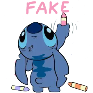 🐨 Stitch FAKE Stitch, cartoon, funny, fake telegram sticker