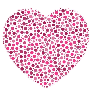 ❤️ 하트, 사랑, 분홍색, 점, 패턴 telegram sticker