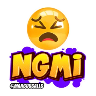 😔 NGMI emoji, sad, ngmi, internet slang, not gonna make it telegram sticker