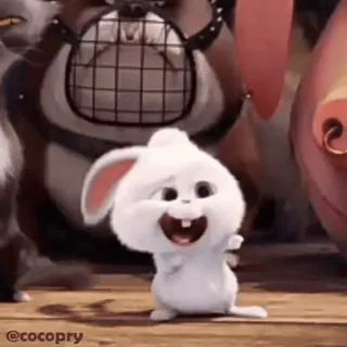 🕺 Snowball The Secret Life of Pets cartoon, bunny, rabbit, cute, animal, pet telegram sticker