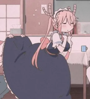 🐉 Tohru Miss Kobayashi's Dragon Maid anime, dragon, maid, cute, kawaii telegram sticker