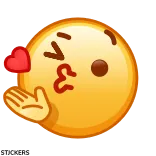 😽 Emoji, Bisou, Coeur, Amour, Affection, Bisou soufflé, Émoticône telegram sticker