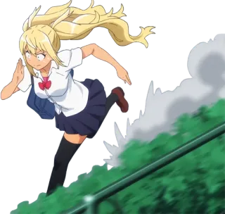 💨 Аниме, Бег, Девочка, Школьная форма telegram sticker