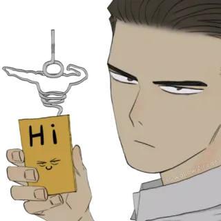 🧃 Hi dibujo animado, hombre, saludo, hola, personaje telegram sticker