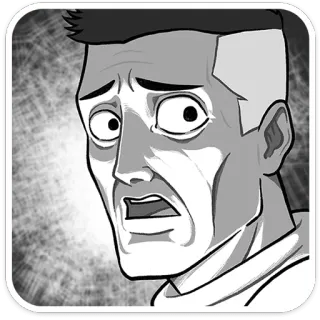 😨 衝撃, 絶望, 悲しみ, 漫画, キャラクター, 男 telegram sticker