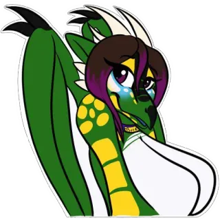 🦩 dragon, anthro, crying, furry, tears, cartoon telegram sticker