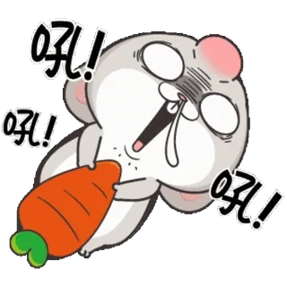 🤦‍♂️ 呀! mouse, carrot, cute, cartoon, animal, kawaii, hungry telegram sticker