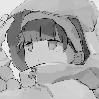 😑 Anime, Mädchen, Hoodie, Manga, Süß, Chibi telegram sticker