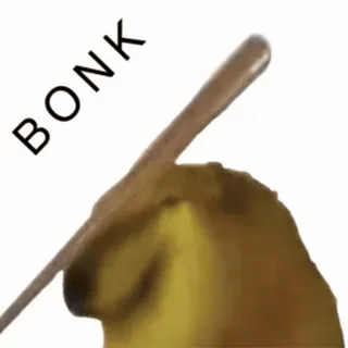 😠 BONK pies, nietoperz, bonk, mem, przemoc, pałka telegram sticker