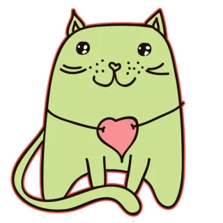 😍 кот, сердце, милый, животное, каваий, наклейка telegram sticker