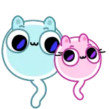 😘 Katze, süß, kawaii, Tier, rosa, blau telegram sticker