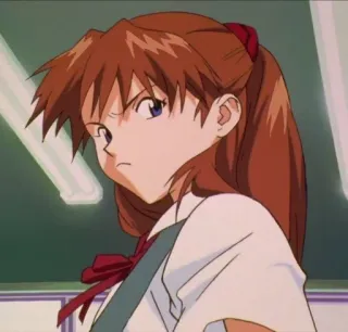 ☹️ Asuka Langley Soryu Neon Genesis Evangelion anime, manga, cartoon, asuka langley soryu, neon genesis evangelion, girl, angry, eva telegram sticker