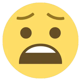 😩 Emoji, Choqué, Peur, Émotion, Jaune, Surprise, Visage whatsapp sticker