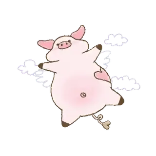 ๐ ๋ผ์ง, ๋๋ฌผ, ๊ท์ฌ์ด, ๋งํ, ์คํฐ์ปค whatsapp sticker