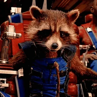 🙁 Rocket Raccoon Guardians of the Galaxy raccoon, marvel, space, galaxy, rocket, superhero telegram sticker
