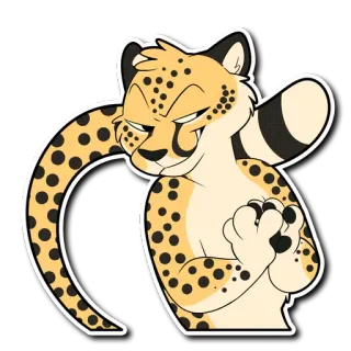 😏 치타, 의인화, 동물, 만화, 능글 telegram sticker