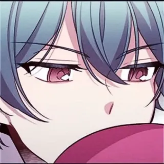 💨 anime, manga, nhân vật, chân dung, tóc xanh dương, mắt đỏ whatsapp sticker