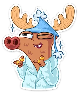 😉 rusa besar, kartun, binatang, lucu, karakter, jari telegram sticker