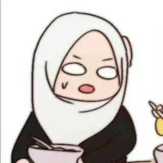 📚 dibujo animado, mujer, hiyab, comida, expresión, musulmán, islam telegram sticker
