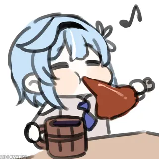 💠 anime, drinking, kawaii, cute, cartoon telegram sticker