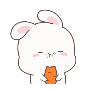 🥕 Hase, Häschen, Karotte, süß, Tier, Sticker telegram sticker