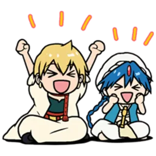 😆 イエーイ Anime, Caricatura, Emocionado, Feliz, Celebración, Alegre whatsapp sticker
