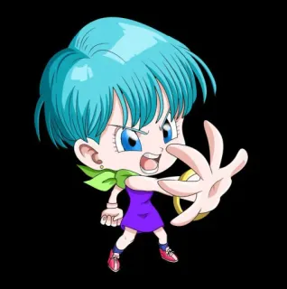 😠 Bulma Dragon Ball Anime, Kartun, Karakter, Bulma, Dragon Ball, Gadis, Chibi, Manga whatsapp sticker