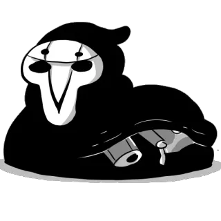 ☠ Reaper Overwatch リーパー, オーバーウォッチ, ビデオゲーム, キャラクター, 銃, 死 telegram sticker