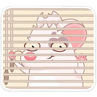 ☺️ хомяк, жалюзи, окно, милый, мультяшный, подглядывает telegram sticker