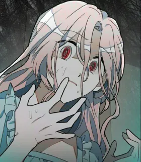 😱 anime, shocked, girl, horror, manga, fear, expression telegram sticker