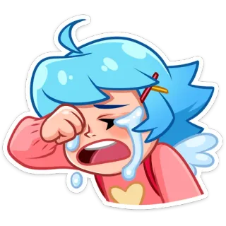 😭 cry, crying, sad, tears, cartoon telegram sticker