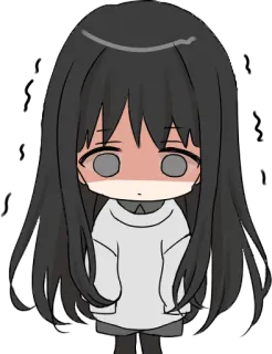 😐 Аниме, Девочка, Чиби, Милый, Мультфильм, Персонаж telegram sticker
