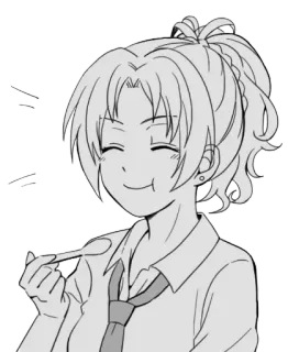 🍛 comendo, colher, sorriso, fofo, anime whatsapp sticker