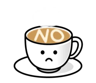 ❌ NO coffee, cup, sad, no, disapproval telegram sticker