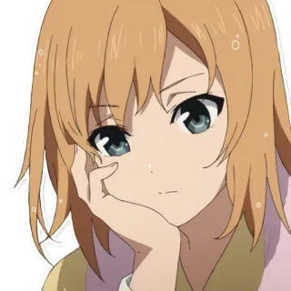 😔 anime girl, cartoon character, sticker, illustration telegram sticker