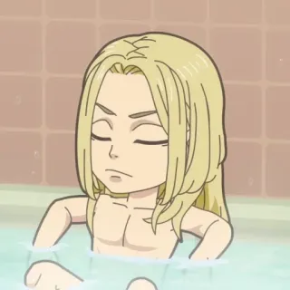 🎐 Anime, Desenho animado, Banho, Água, Personagem whatsapp sticker