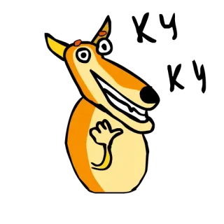 👋 chien, dessin animé, animal, personnage, drôle telegram sticker