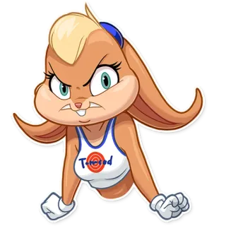 😡 Lola Bunny Space Jam Tune Squad dibujos animados, conejo, baloncesto, Looney Tunes, película telegram sticker