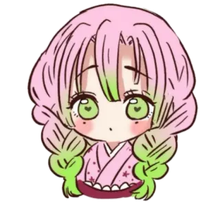 😳 Mitsuri Kanroji Demon Slayer Anime, Chibi, Carino, Manga, Demon Slayer, Mitsuri Kanroji, Kawaii telegram sticker