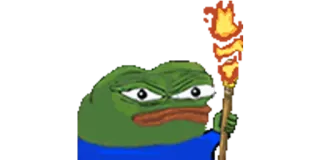 🔥 Pepe the Frog Meme, Pepe, Rana, Torcia telegram sticker