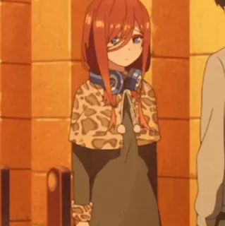 🐾 Miku Nakano The Quintessential Quintuplets Anime, Ragazza, Cuffie, Miku Nakano, Le quintugemelle telegram sticker