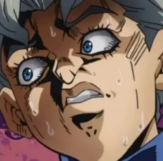 😥 Koichi Hirose JoJo's Bizarre Adventure koichi hirose, jojo, jojos bizarre adventure, anime, manga, geschockt, reaktion telegram sticker