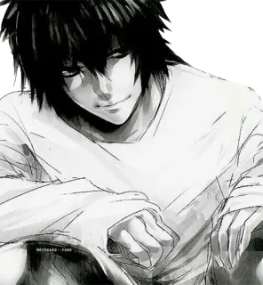😄 L Lawliet Death Note L, Lawliet, Death Note, anime, detective telegram sticker