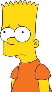 😞 Bart Simpson The Simpsons Bart Simpson, Die Simpsons, Cartoon, Figur, traurig, Fernsehen, Animation telegram sticker